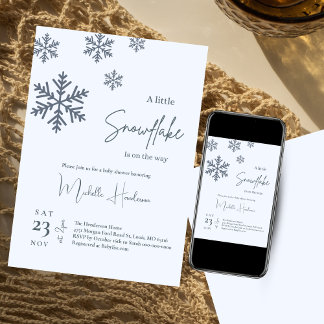 Convites Um Pequeno Floco de Neve Está no Caminho do Chá de