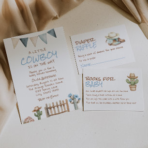 Convites Um Pequeno Garoto De Vaca Rodeo Castanho Chá de fr