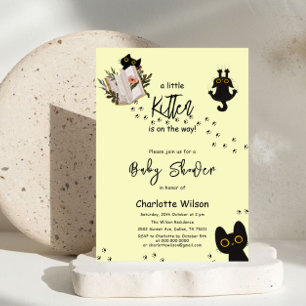 Convites Um Pequeno Gatinho Está a Caminho Churrasco de Beb