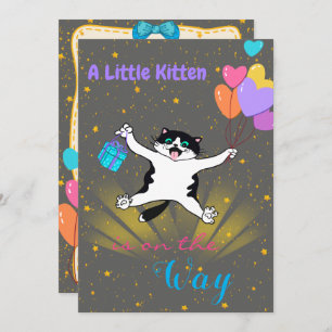 Convites Um Pequeno Gatinho No Caminho Chá de fraldas