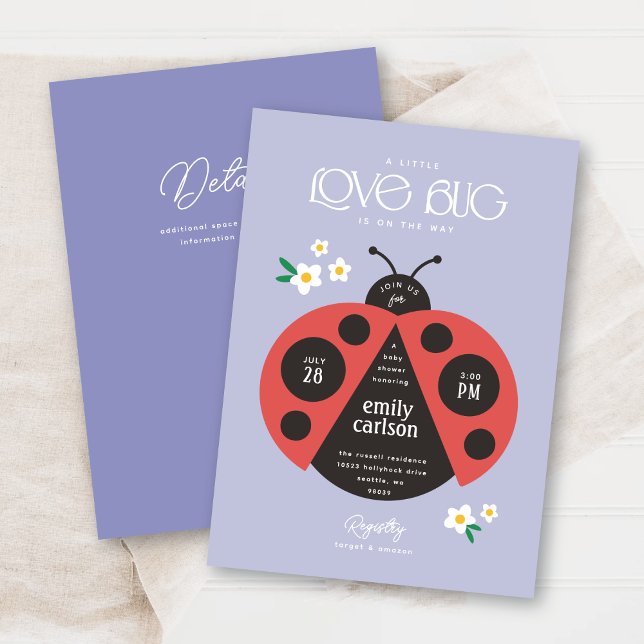 Convites Um Pequeno Inseto Roxo Chá (Criador carregado)