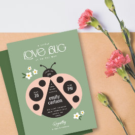 Convites Um Pequeno Inseto Sage Green Baby Chá