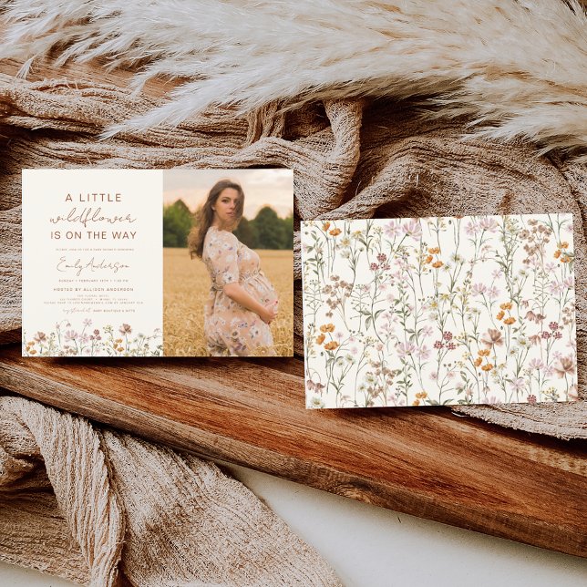 Convites Um Pequeno Jardim de Fotos de Flor Selvagem (Criador carregado)