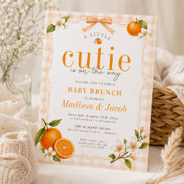 Convites Um Pequeno Laranja Cutie Chá de Bebê Brunch