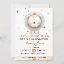 Um Pequeno Leão Está a Caminho Menino Baby Shower