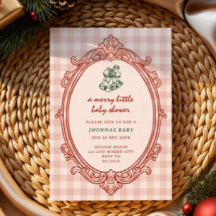 Convites um pequeno natal alegre manuscrito baby shower