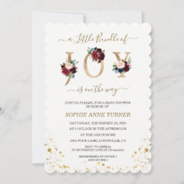 Convites Um Pequeno Pacote De Alegria Burgundy Chá de frald