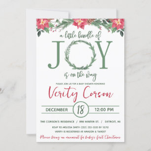 Convites Um pequeno pacote de alegria está no caminho do Ch