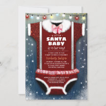 Um Pequeno Papai noel Bebê Está A Caminho Chá de f