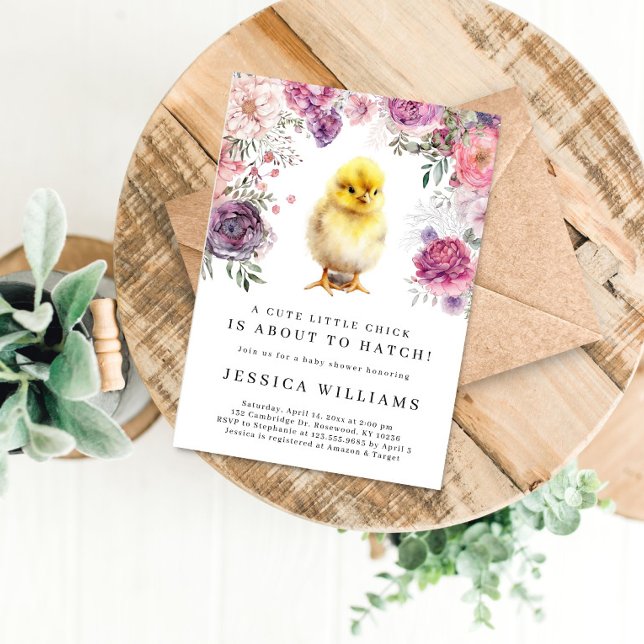 Convites Um pequeno Pintinho está prestes a bater no Chá de (Criador carregado)