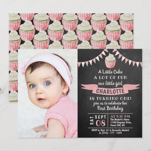 Convites Um pequeno primeiro aniversario de Fotografia do Q (Frente/Verso)