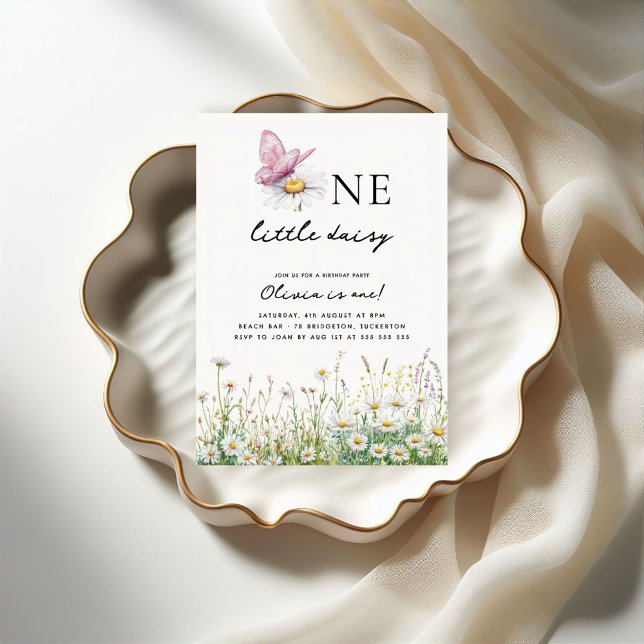 Convites Um pequeno primeiro aniversario de margarida (Criador carregado)