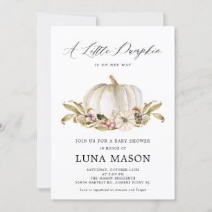 Convites Um Pequeno Pumpkin é o seu Chá de fraldas de Convi