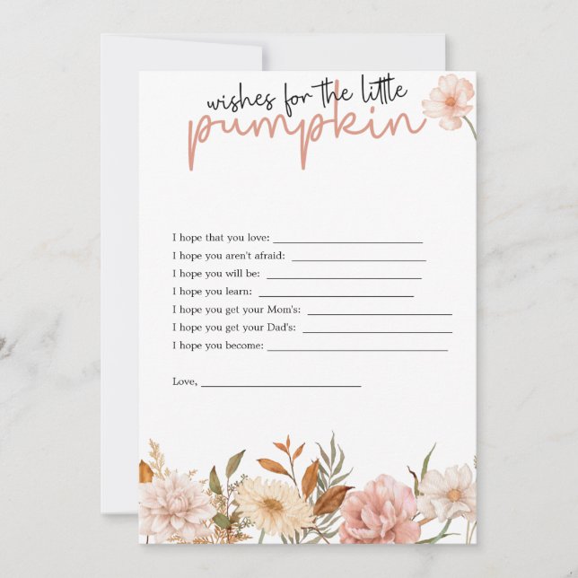 Convites Um Pequeno Pumpkin Está A Caminho | Desejos para b (Frente)