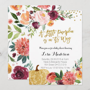 Convites Um pequeno Pumpkin está a caminho do Chá de fral