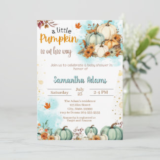 Convites Um Pequeno Pumpkin está a caminho do Chá de fralda