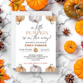 Convites Um Pequeno Pumpkin está no caminho do Chá de frald