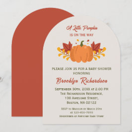 Convites Um Pequeno Pumpkin Outono Deixa Chá de fraldas