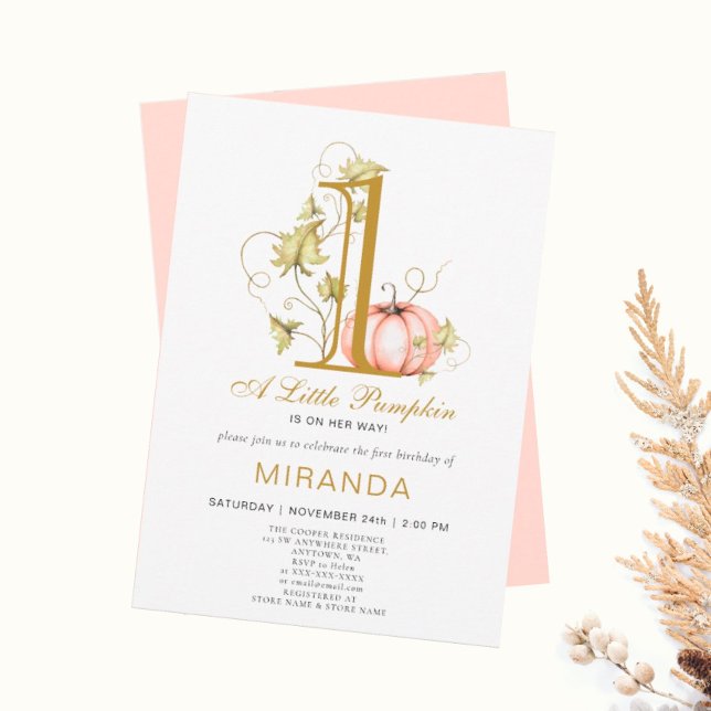 Convites Um Pequeno Pumpkin Primeiro aniversário de (I wish you happiness))))