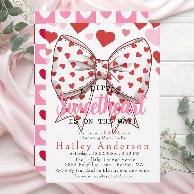 Convites Um Pequeno Queridinho Está a Caminho chá de bebê (A Little Sweetheart Is on the Way baby shower Invitation)