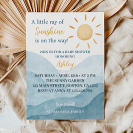 Convites Um Pequeno Raio De Chá de fraldas Sol