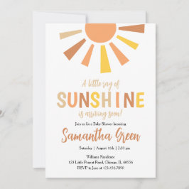 Convites Um pequeno raio de Chá de fraldas solar
