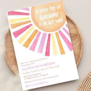 Convites Um pequeno raio de sol está a caminho do chá de fr