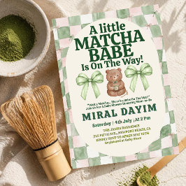 Convites Um Pequeno Ursinho de Matcha Fofa Churras de Bebê 