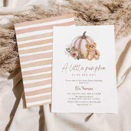 Convites Um Pequeno Urso De Pumpkin Vintage Floral Pumpkin