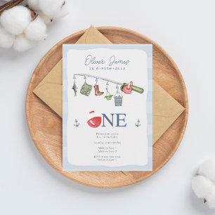 Convites Um pescador de 1rua de aniversário