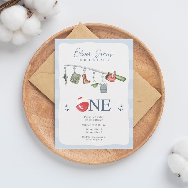 Convites Um pescador de 1rua de aniversário (Criador carregado)