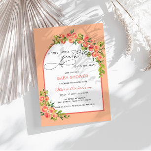 Convites Um Pêssego Doce está no Caminho Chá de fraldas