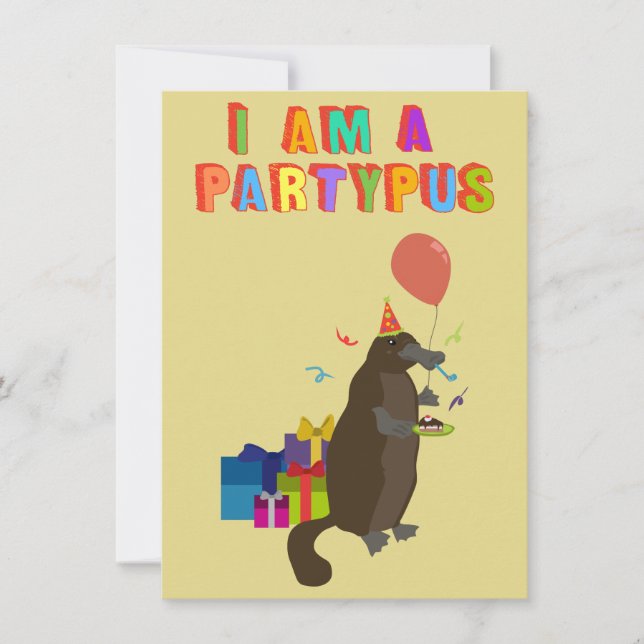 Convites Um platypus que ama party (Frente)
