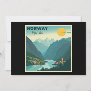 Convites Um Poster de viagens Clássico Nostálgico - Fjords 