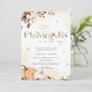 Convites Um Pouco De Abóbora Chá de fraldas Sexo Neutro