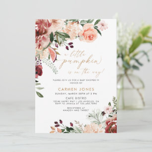 Convites Um Pouco De Abóbora Chá de fraldas Sexo Neutro