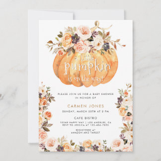 Convites Um Pouco De Abóbora Chá de fraldas Sexo Neutro