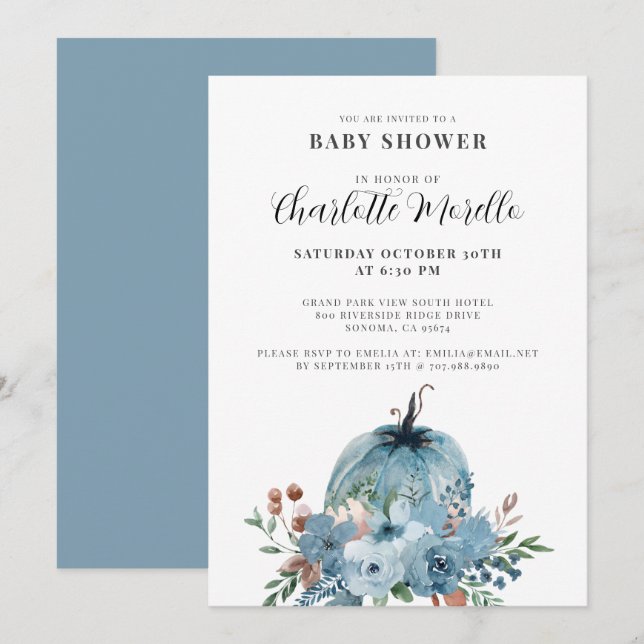 Convites Um Pouco De Abóbora Está No Caminho De Um Outono A (Frente/Verso)