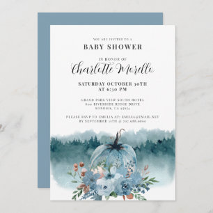 Convites Um Pouco De Abóbora Está No Caminho Do Outono Azul