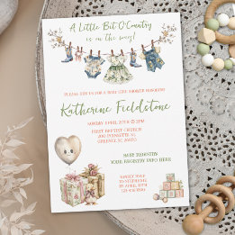 Convites Um Pouco De Chá De Bebê De Linha De Vestido