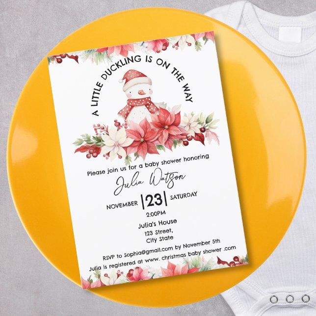 Convites Um pouco de Duckling está no caminho do inverno (christmas little duckling)