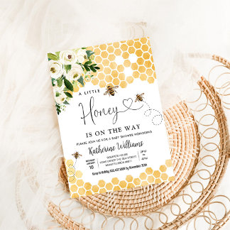 Convites Um Pouco de Mel Está a Caminho Chuveiro de Bebê Te