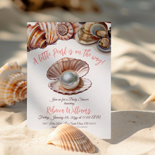 Convites Um pouco de pérolas debaixo do Chá de fraldas do m (Criador carregado)