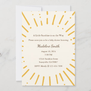 Convites Um pouco de sol a caminho Convite, Bebê