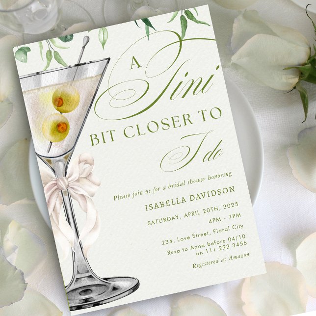 Convites Um pouco mais perto de eu fazer Chá de panela coqu (A Tini Bit Closer to I Do Bridal Cocktail Shower Invitation)