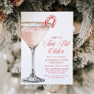Convites ‘Um Pouco Mais Velha Candy Cane Martini Festa de A