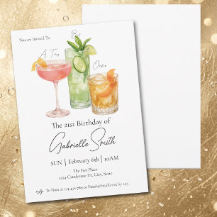 Convites Um Pouco Mais Velha Martini Feliz 21º Aniversário