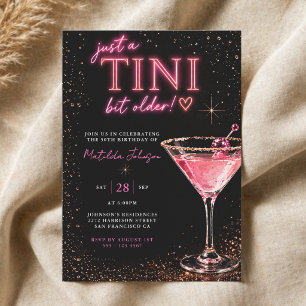 Convites Um Pouco Mais Velha Neon Rosa 50º Aniversário