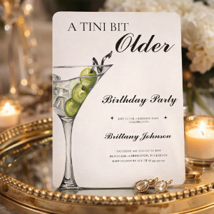 Convites Um Pouco Mais Velho Aniversário Martini 