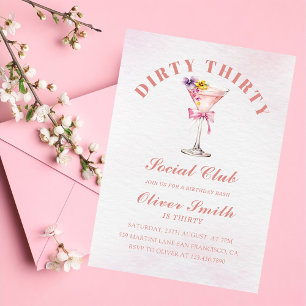 Convites Um Pouco Mais Velho Aniversário Martini Dirty Trin